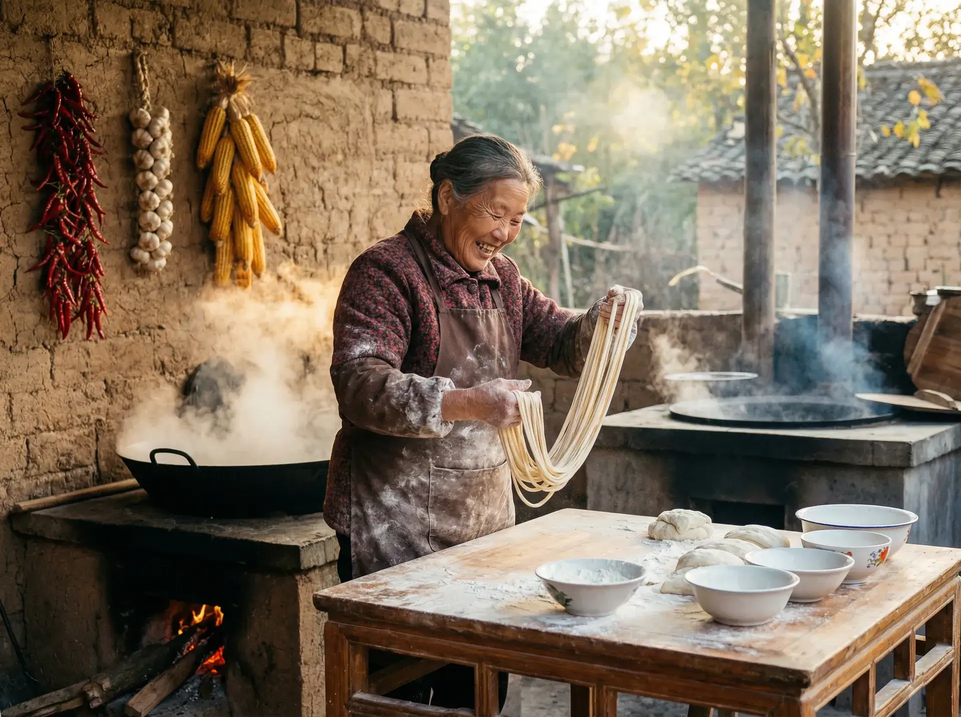 农家大嫂手擀面 - 扭胯老频道电报 乡村美食